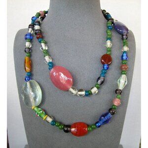 Colorful Multi-Bead Glass Necklace